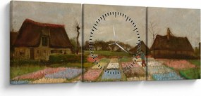 Tablou - Vincent van Gogh, Flower Beds in Holland, reproducere (cu ceas) (90x30 cm)
