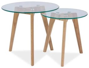 Măsuță de cafea Oslo II B, transparent / stejar