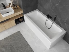 Mexen Cube cada dreptunghiulară 170 x 80 cm cu panou, albă - 55051708000X