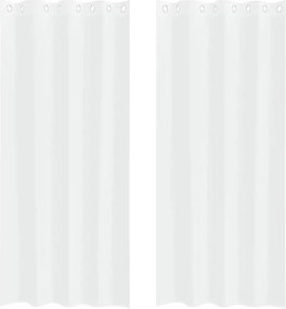 vidaXL Cortină din Voile cu perdele 2 pcs Alb 245 x 140 cm Poliester