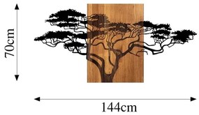 Decorațiune de perete 70x144 cm lemn/metal copac