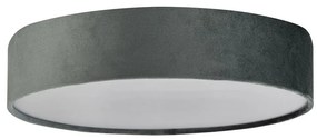 Plafoniera moderna cu abajur din catifea gri Drum 3L, 50cm