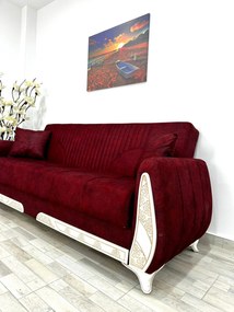 Canapea Queen, culoare rubin, 220 x 94 x 80 cm