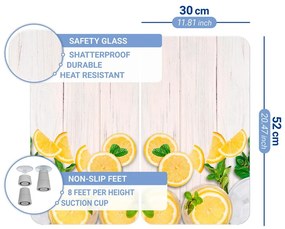 Protecții de aragaz 2 buc. din sticlă temperată 52x30 cm Lemons – Wenko