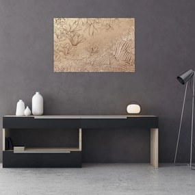 Tablou - Flori desenate (90x60 cm)