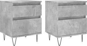 vidaXL Noptiere, 2 buc., gri beton, 40x35x50 cm, lemn compozit