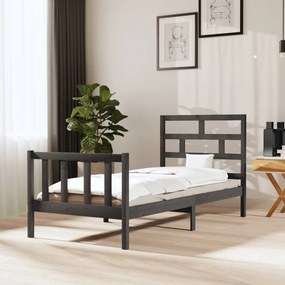 3101340 vidaXL Cadru de pat, gri, 100x200 cm, lemn masiv de pin