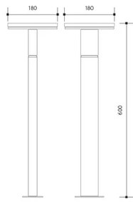 Lampă LED de exterior cu senzor BARI LED/10W/230V 4000K 60 cm IP54 antracit