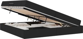 vidaXL Pat cu saltea și spațiu de depozitare Negru 200 x 200 cm