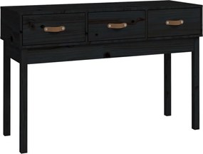 vidaXL Masă consolă, negru, 114x40x75 cm, lemn masiv de pin