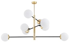 Lustra suspendata design modern minimalist CAMERON 8L negru/alama