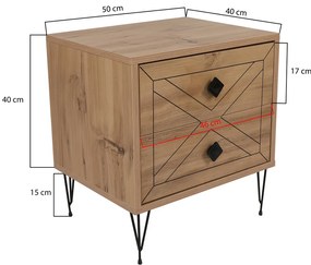 Măsuță de noptieră Luna Pine
