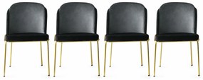 Set de scaune de sufragerie Dore Black, 4 bucăți