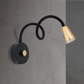 Aplica de perete flexibila cu spot GU10 DOTTY negru