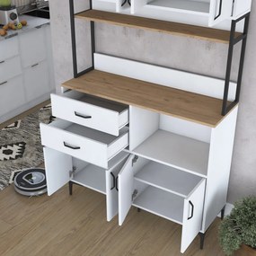 Dulap multifunctional, Hanah Home, JE180, 120x218.6x40 cm, Nuc/Alb