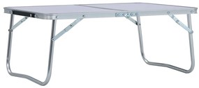 vidaXL Masă de camping pliabilă, alb, 60 x 40 cm, aluminiu