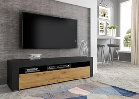 Masă TV Moderno (Stejar artisan + Negru). 1124836