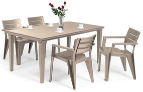 Set mobilier de grădină Fujuli 4+1 cappuccino