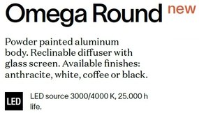 Aplica de perete exterior, IP54 OMEGA AP ROUND ANTRACITE 3000K