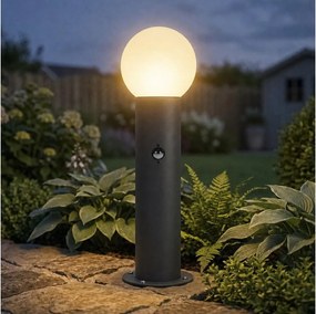 Kanlux 46086-Lampă de exterior cu senzor STONO 1xE27/15W/230V 80 cm IP65 antracit