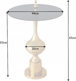 Masuta auxiliara design unicat Abstract 65cm, auriu