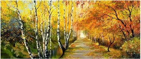 Tablou - Alee romantică de-a lungul apei, pictură în ulei (120x50 cm)