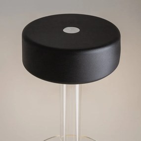 Lampa portabila cu baterii cu baza in forma de vaza AI design negru/ transparent