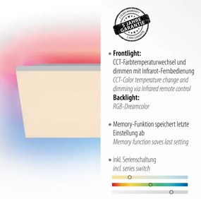 Plafonieră LED RGB dimabilă CONRAD 27W/230V Leuchten Direkt 15561-16 + telecomandă