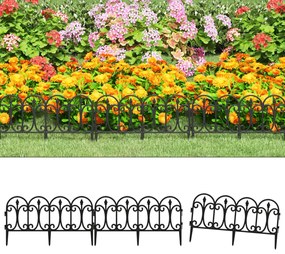 vidaXL Borduri de gazon, 17 buc., negru, 10 m, PP
