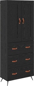 vidaXL Bufet cu sertar Stejar Negru 69,5 x 34 x 180 cm Lemn compozit