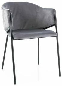 Scaun de bucătărie Serilda Velvet, gri / negru