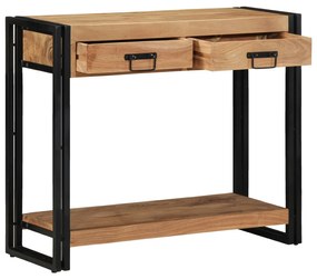 vidaXL Masă consolă, negru, 120x33x75 cm, lemn masiv acacia și metal