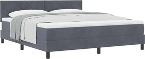 vidaXL Pat cu arcuri cu saltea Gri închis 180 x 200 cm Catifea