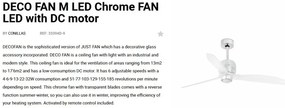 Lustra cu Ventilator si telecomanda DECO FAN M transparent