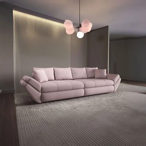 Canapea extensibilă dumonde cu ladă de depozitare si sezut confortabil din spuma high-density, Loana Enjoy Roz 300x100 cm