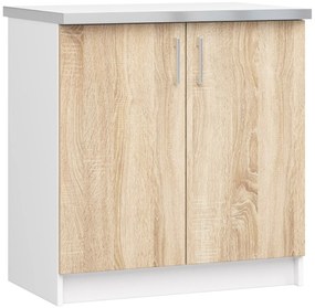Dulap inferior de bucătărie Lula s80 (Alb mat + stejar sonoma). 1068592