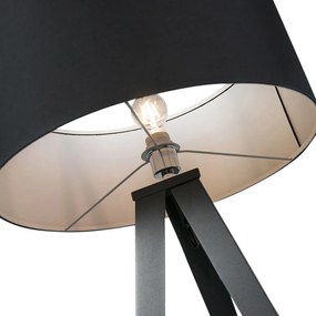 Lampa de podea moderna neagra cu abajur negru - Ilse