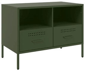 843050 vidaXL Dulap TV, verde măsliniu, 68x39x50,5 cm, oțel