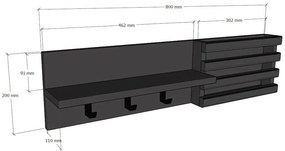 Cuier de perete Huso  Anthracite