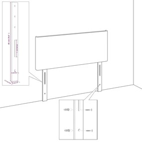Tablie pentru pat boxspring 90 cm gri inchis