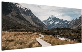 Tablou -  Poteca în valea muntelui Mt. Cook (120x50 cm), în 40 de alte dimensiuni noi