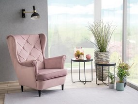 Fotoliu tapitat catifea Culoare Bej / Wenge LADY MATT VELVET