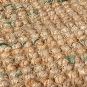 Covor tip traversă verde/în culoare naturală reversibil/țesut manual din iută 60x300 cm Jute Boucle Green – Flair Rugs