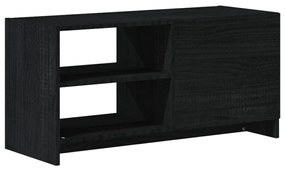 Comoda TV, negru, 80x31x39 cm, lemn masiv de pin 1, Negru