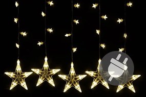 Decor de Crăciun - stele strălucitoare,100 LED-uri, alb cald
