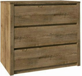 Comoda MONTANA K3S, stejar lefkas inchis, PAL melaminat, 90x43x80 cm