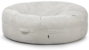 Fotoliu bean bag crem cu tapițerie din catifea reiată Roll 190 – SLOWDOWN