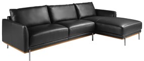 Coltar LUX 5 locuri design italian cu sezlong dreapta Cowhide black