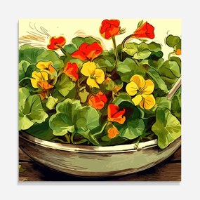 Panou Sticla Bucatarie, 60x60cm, Protectie aragaz, Antistropi, Termorezistent, Alimente, Legume, Flower Food