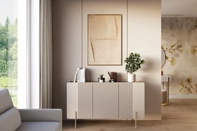 Comodă cu trei uși Malmi 150 cm - cașmir / picioare aurii